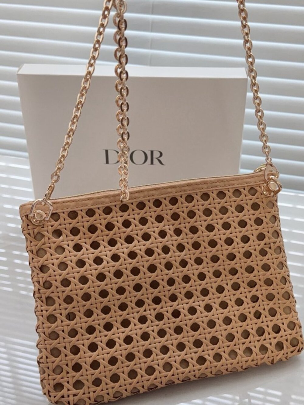 DIOR WOVEN CLUTCH WITH GOLD CD HARDWARE..N.I.B. - Picture 3 of 7